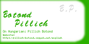 botond pillich business card